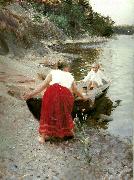 Anders Zorn femme au jupon rouge Spain oil painting artist